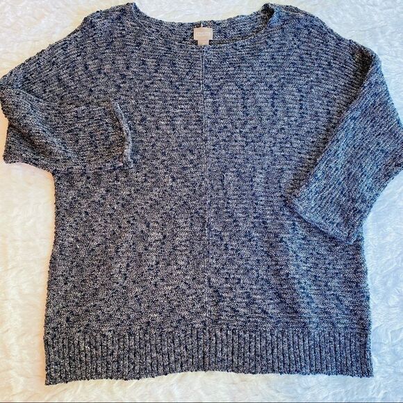 Chico’s 3/4 length metallic SZ 3 sleeve sweater - Picture 1 of 10